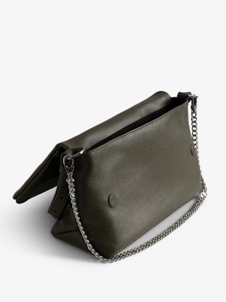 Rocky II Bag - Grained leather bag with shoulder strap and signature wings.