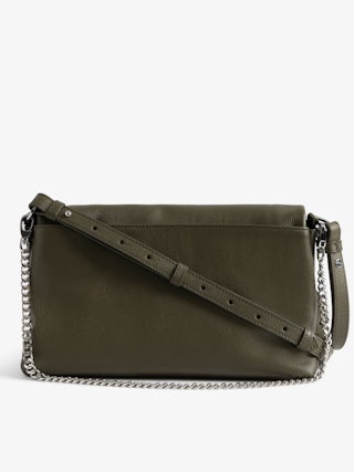 Rocky II Bag - Grained leather bag with shoulder strap and signature wings.