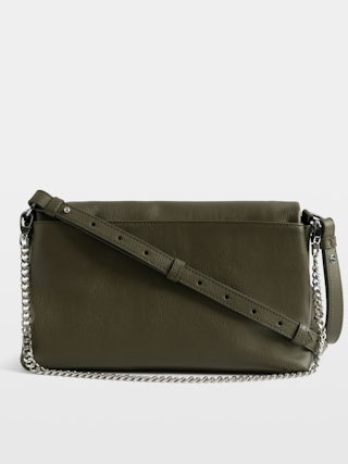 Rocky II Bag - Grained leather bag with shoulder strap and signature wings.