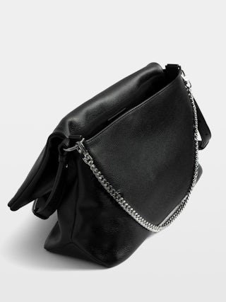 Rocky II XL Bag - Grained leather shoulder bag with chain and signature wings.