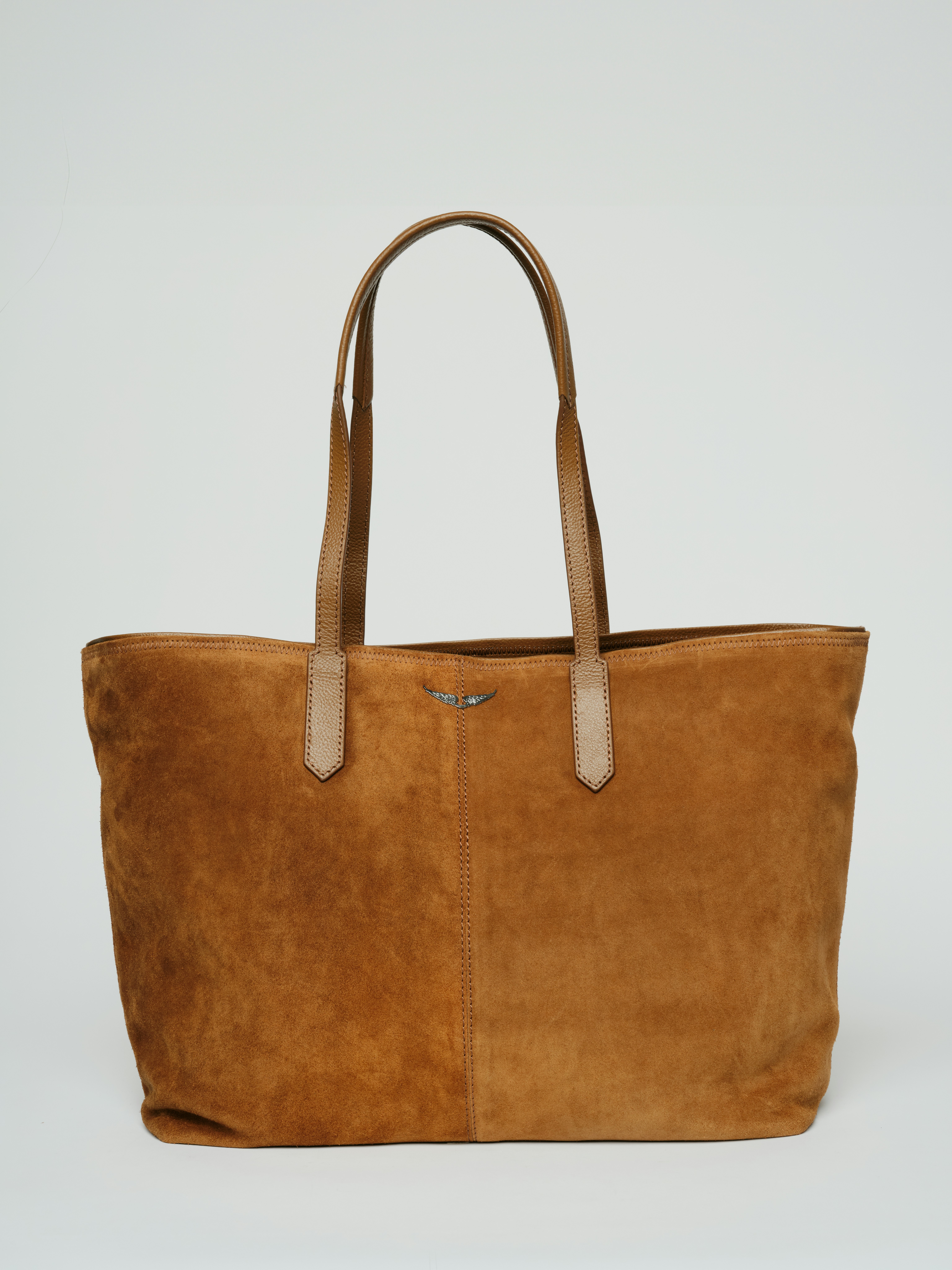 Mick Wings Suede Bag - Medium bag in soft suede with wing accents.