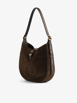 Moonrise Hobo Bag - Hobo bag in suede with leather handle and signature wings.
