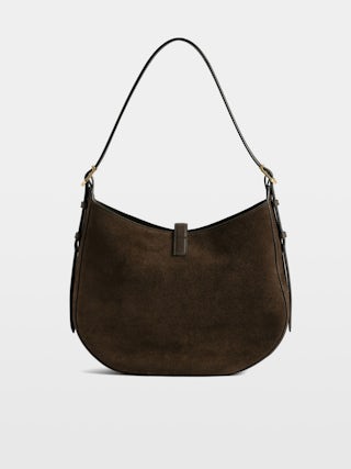 Sac Moonrise Hobo - Sac hobo en suede avec anse en cuir et ailes signatures.