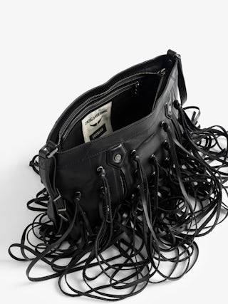 Sunny Moody Fringes Bag - Smooth leather bag with all-over fringes, adjustable shoulder strap, Zadig&Voltaire X Egonlab signature.