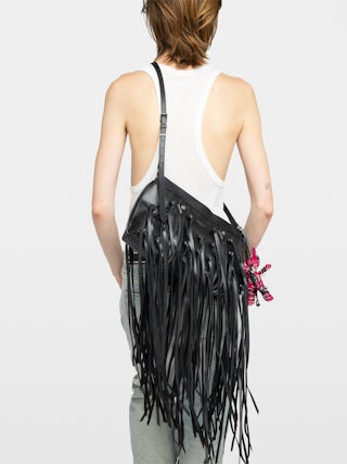 Sunny Moody Fringes Bag - Smooth leather bag with all-over fringes, adjustable shoulder strap, Zadig&Voltaire X Egonlab signature.