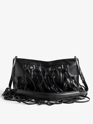 Sunny Moody Fringes Bag - Smooth leather bag with all-over fringes, adjustable shoulder strap, Zadig&Voltaire X Egonlab signature.