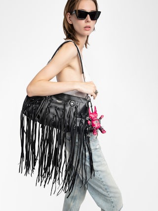 Sunny Moody Fringes Bag - Smooth leather bag with all-over fringes, adjustable shoulder strap, Zadig&Voltaire X Egonlab signature.