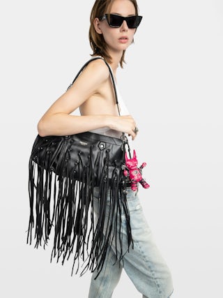 Sunny Moody Fringes Bag - Smooth leather bag with all-over fringes, adjustable shoulder strap, Zadig&Voltaire X Egonlab signature.