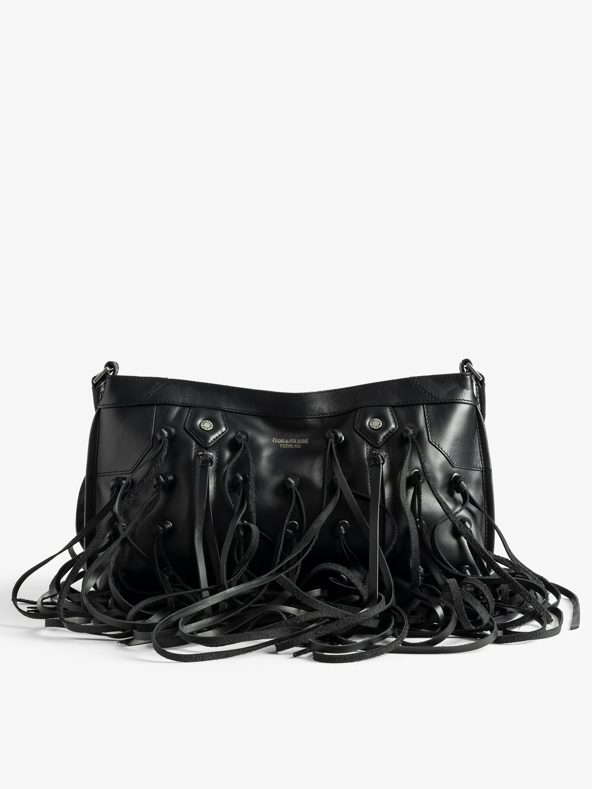 Sac Sunny Moody Fringes - Sac en cuir lisse à franges all-over, bandoulière ajustable, signature Zadig&Voltaire X Egonlab.
