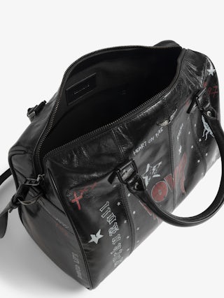Sunny Medium Vibe Punk Bag - Patent leather effect bag with vintage-inspired punk tag, adjustable shoulder strap and wings signature.