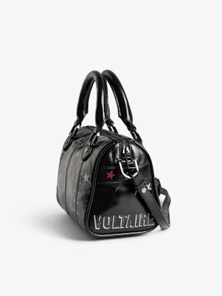 Sunny XS Punk Bag - Mini bag in patent leather with vintage effect, punk tag, adjustable shoulder strap and wings signature.
