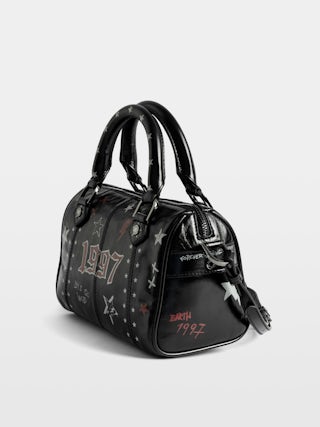 Bag XS Sunny Vibe Punk - Mini bag in patent leather with vintage effect, punk tag, adjustable shoulder strap and wings signature.