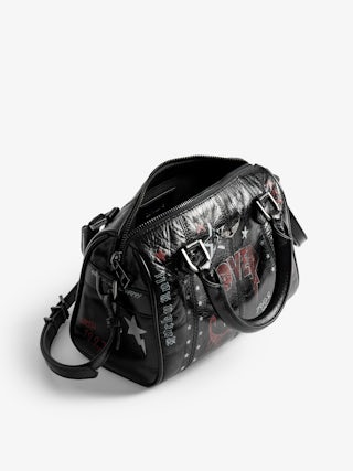 Sunny XS Punk Bag - Mini bag in patent leather with vintage effect, punk tag, adjustable shoulder strap and wings signature.