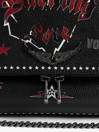 Rocky II Punk Bag - Punk grained leather shoulder bag with chain and signature wings.