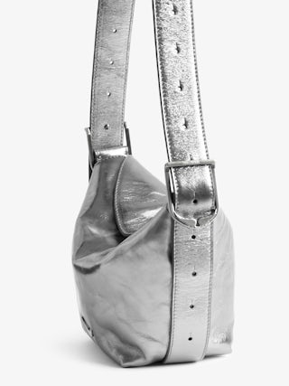 Baby Jane Vintage Metal Bag - Metallic leather bag, with adjustable shoulder strap and wings signature.