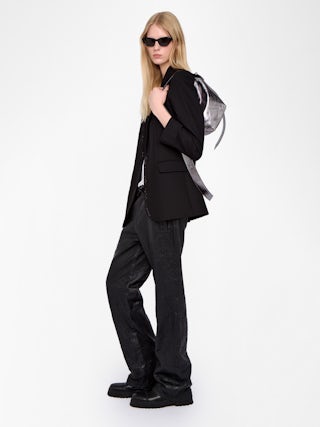 Baby Jane Vintage Metal Bag - Metallic leather bag, with adjustable shoulder strap and wings signature.