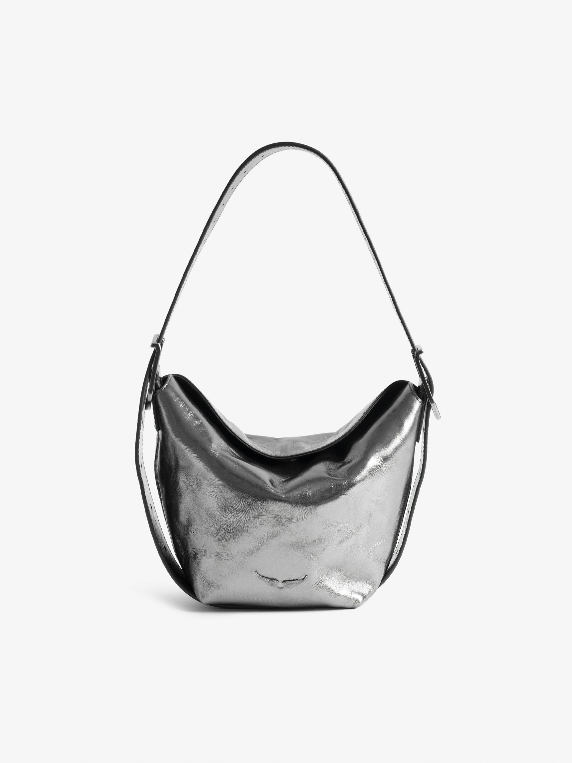 Baby Jane Vintage Metal Bag - Metallic leather bag, with adjustable shoulder strap and wings signature.