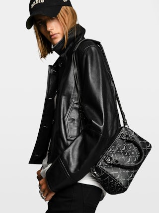 Sunny XS Vibe Monogram Bag - Coated canvas monogram-print bag with adjustable shoulder strap and grained leather handle.