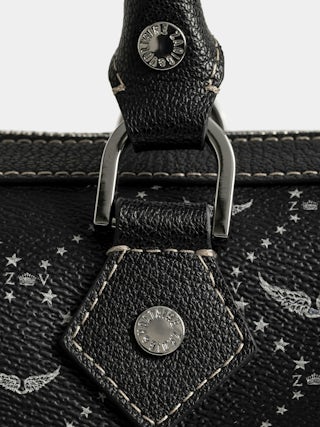 Sunny Medium Vibe Monogram Bag - Bag in monogram printed coated canvas, adjustable shoulder strap and grained leather handle.