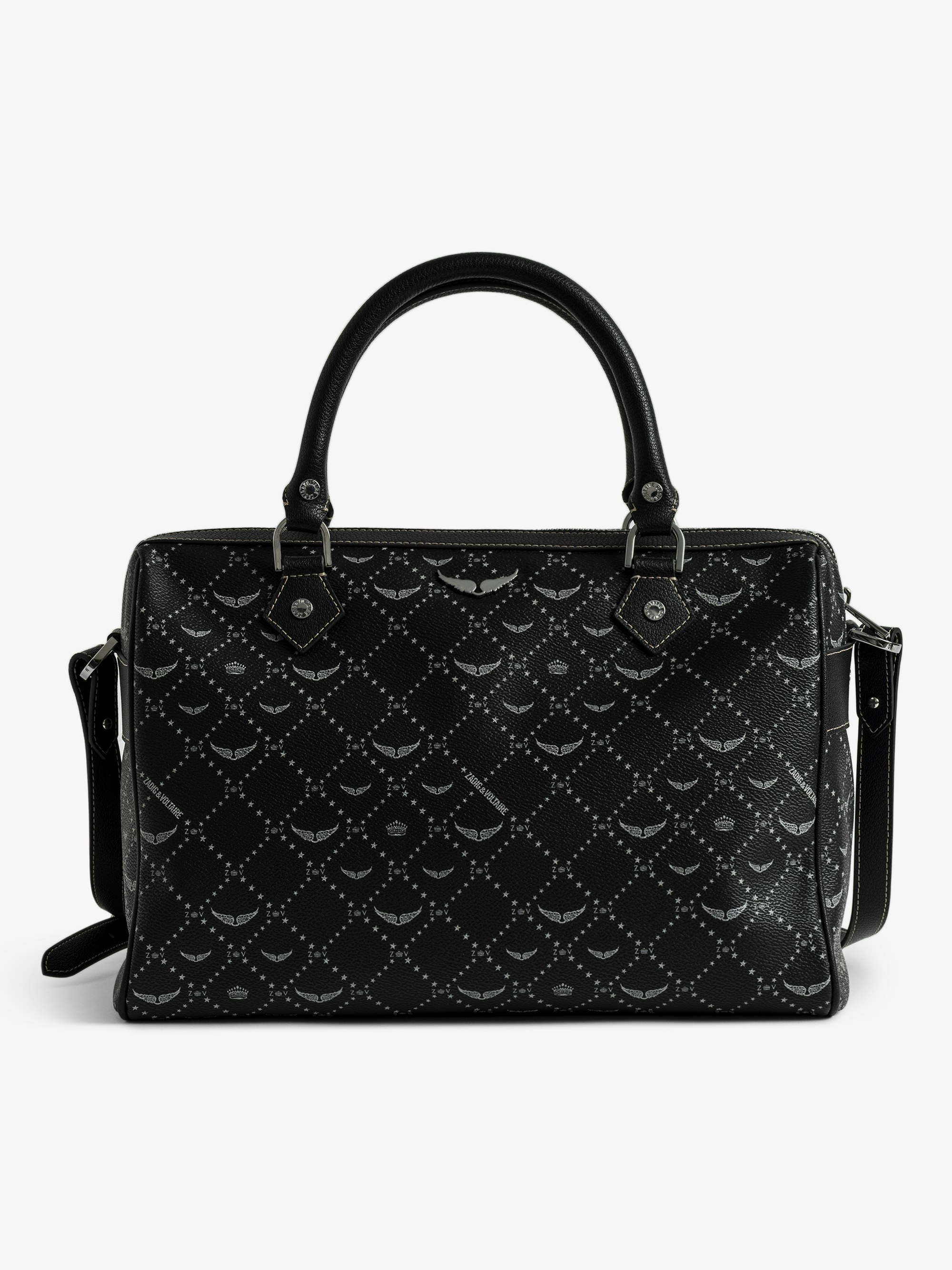 Sunny Medium Vibe Monogram Bag - Bag in monogram printed coated canvas, adjustable shoulder strap and grained leather handle.