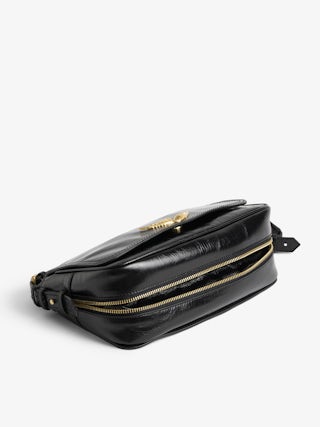 Le Zouzou Vintage Patent Bag - Small vintage effect patent leather bag with adjustable shoulder strap and signature wings.