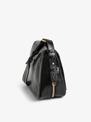 Le Zouzou Vintage Patent Bag - Small vintage effect patent leather bag with adjustable shoulder strap and signature wings.
