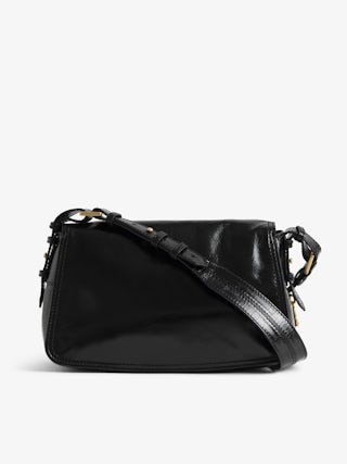 Le Zouzou Vintage Patent Bag - Small vintage effect patent leather bag with adjustable shoulder strap and signature wings.