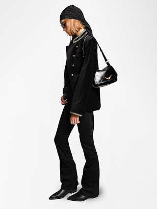 Le Zouzou Vintage Patent Bag - Small vintage effect patent leather bag with adjustable shoulder strap and signature wings.