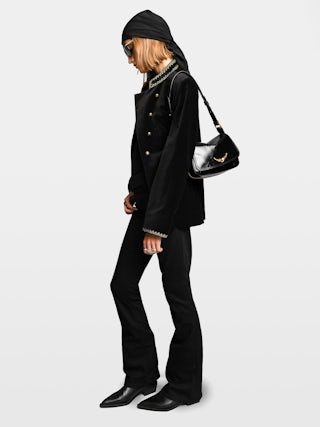 Le Zouzou Vintage Patent Bag - Small vintage effect patent leather bag with adjustable shoulder strap and signature wings.