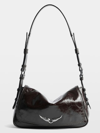 Le Zouzou Vintage Patent Bag - Small patent leather bag with vintage effect, adjustable shoulder strap and signature wings.