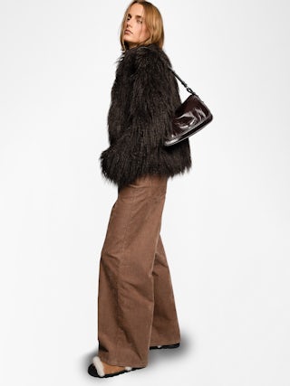 Sac Le Zouzou Vintage Patent - Petit sac en cuir vernis effet vintage, à bandoulière ajustable et ailes signature.