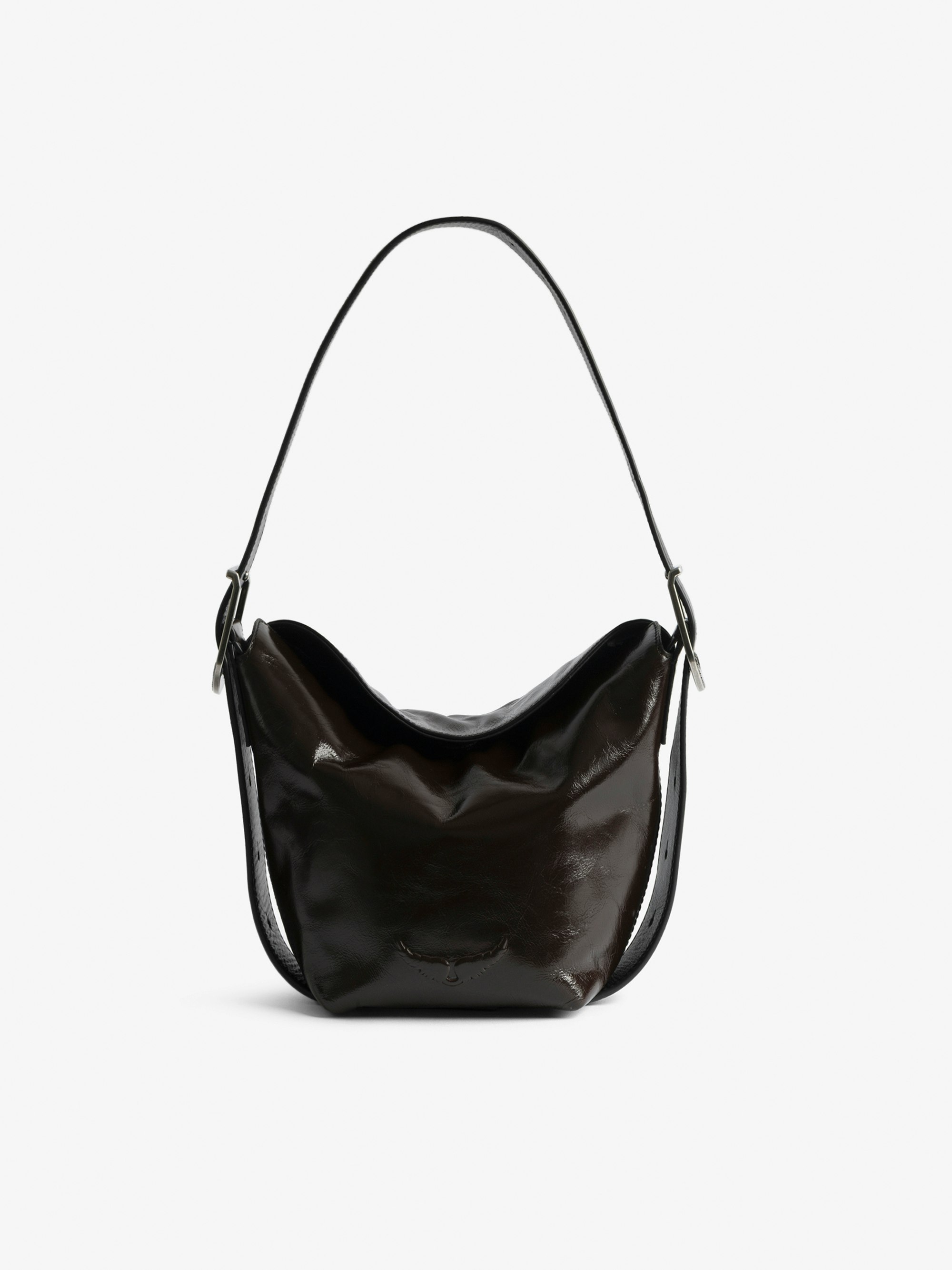 Baby Jane Vintage Patent Bag - Vintage-effect patent leather bag with adjustable shoulder strap and embossed wings signature.