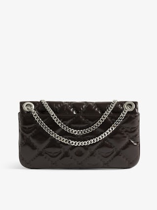 Rock II Vintage Monogram Clutch - Clutch in vintage quilted effect leather with sliding metal chain and signature wings.