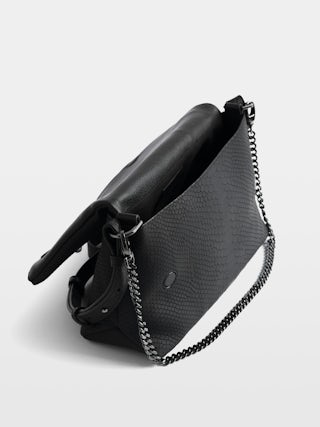 Rocky II Soft Savage Bag - Grained leather bag with shoulder strap, with chain and signature wings.
