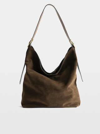 Sac Jane Hobo XL Suede - Sac hobo en cuir suédé, à anse ajustable et signature ailes débossées.