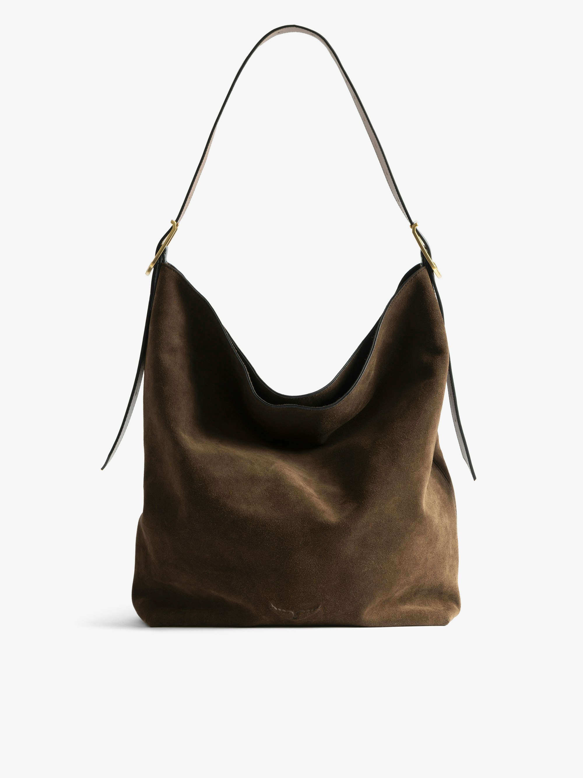 Jane Hobo XL Suede Bag - Hobo bag in suede leather with adjustable handle and embossed wings signature.