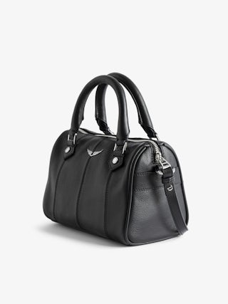 Sunny XS Vibe Bag - Grained leather bag, adjustable shoulder strap and handles with metal wings signature.