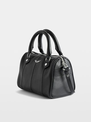 Sunny XS Vibe Bag - Grained leather bag, adjustable shoulder strap and handles with metal wings signature.