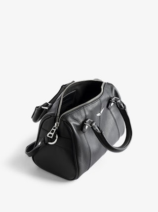 Sunny XS Vibe Bag - Grained leather bag, adjustable shoulder strap and handles with metal wings signature.