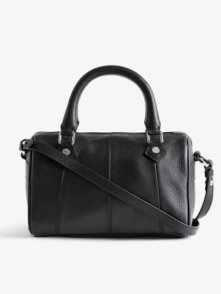 Sunny XS Vibe Bag - Grained leather bag, adjustable shoulder strap and handles with metal wings signature.