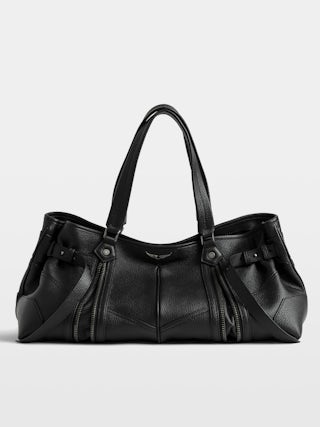 Sunny Shopper Bag - Grained leather bag with zips. Handles for hand or shoulder carry.