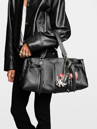 Sunny Shopper Bag - Grained leather bag with zips. Handles for hand or shoulder carry.