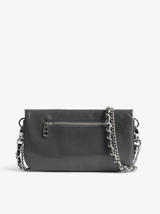 Rock Nano Humberto Clutch - Grained leather clutch with Humberto Cruz customisation and signature wings adorned with rhinestones.