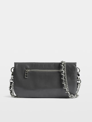 Rock Nano Humberto Clutch - Grained leather clutch with Humberto Cruz customisation and signature wings adorned with rhinestones.