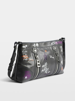 Sunny Moody Humberto Bag - Patent leather bag with vintage effect, with adjustable shoulder strap and wings signature and Humberto Cruz prints.