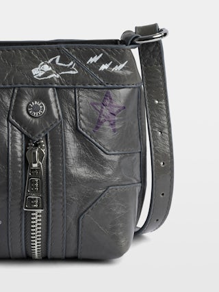 Sunny Mood Humberto Bag - Small patent leather bag with vintage effect, adjustable shoulder strap and wings signature with Humberto Cruz prints.