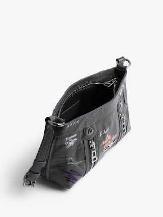 Sunny Mood Humberto Bag - Small patent leather bag with vintage effect, adjustable shoulder strap and wings signature with Humberto Cruz prints.