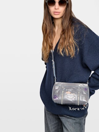 Sunny Mood Humberto Bag - Small patent leather bag with vintage effect, adjustable shoulder strap and wings signature with Humberto Cruz prints.