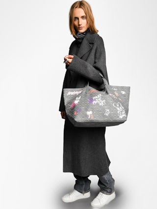 Z Shopper XL Monogram Tag Bag - Tote bag in monogram canvas with tags, double handles and wings signature.