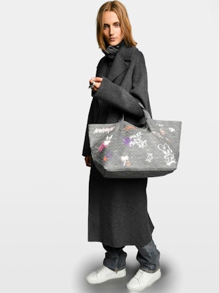 Z Shopper XL Monogram Tag Bag - Tote bag in monogram canvas with tags, double handles and wings signature.